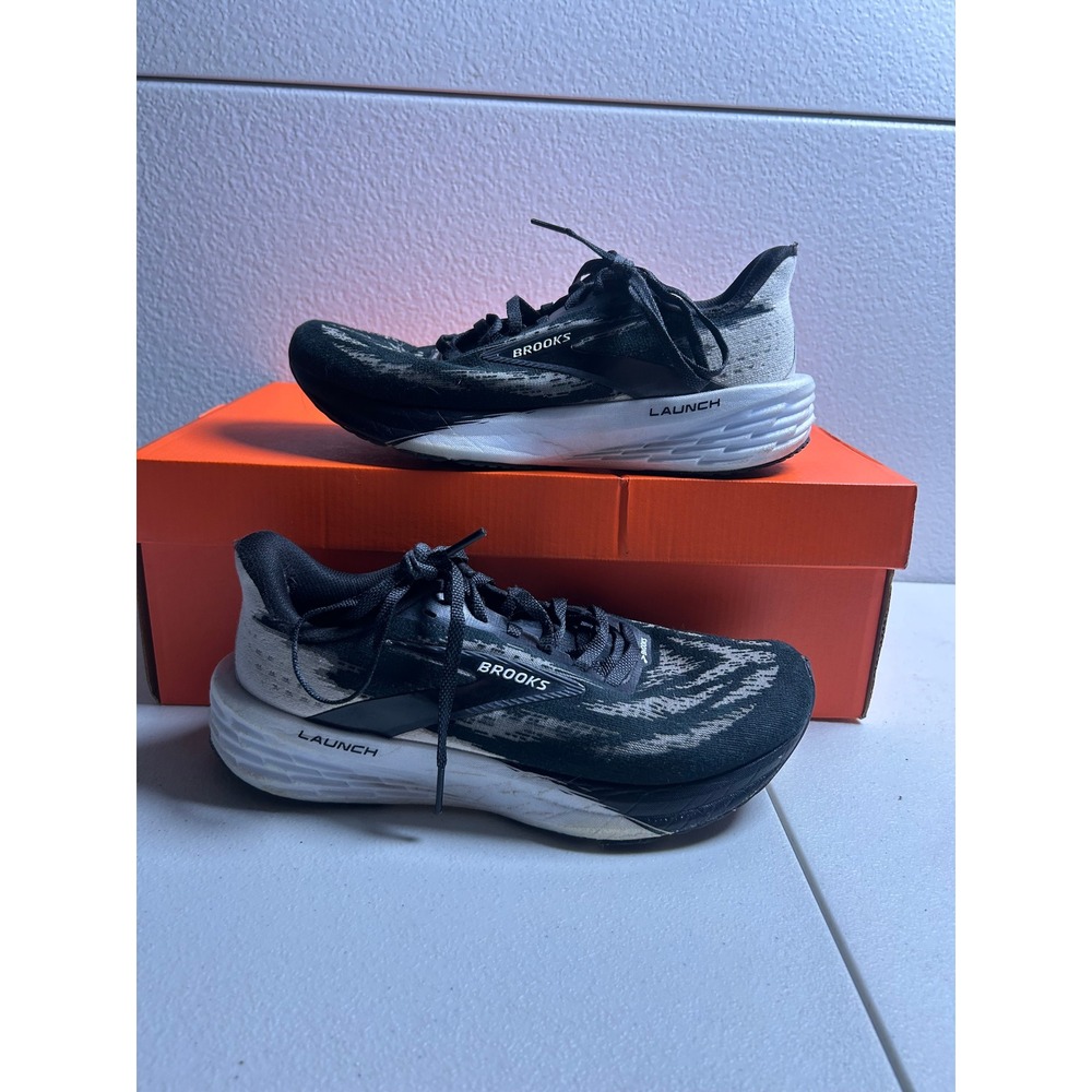 Brooks Launch 10 Black White Zebra Womens 8.5 Mens 7.5 #2962